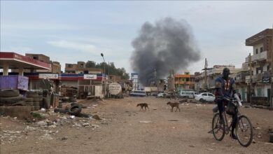 A devastated street in a Khartoum neighbourhood Anatolia photo