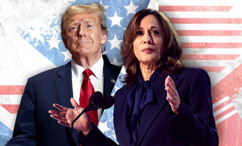 Donald Trump et Kamala Harris candidats a l election presidentielle americaine 1934270