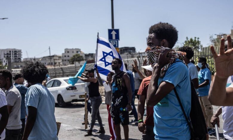 AA 20230902 32056417 32056402 ISRAELI POLICE INTERVENE AGAINST THE PROTESTS OF ERITREAN ASYLUM SEEKERS