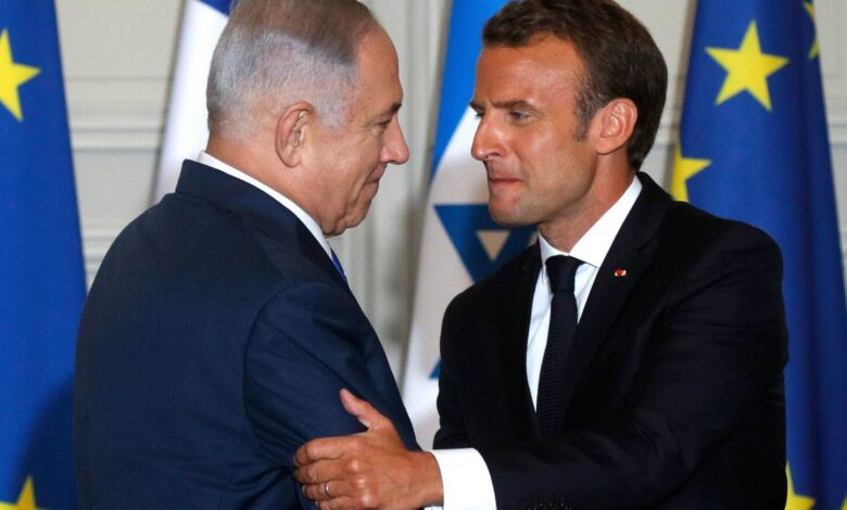 benjamin netanyahou a ete accueilli cordialement par le president francais photo philippe wojazer afp 1528230032